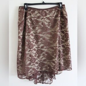 Marc Bouwer Brown Lace Midi Skirt